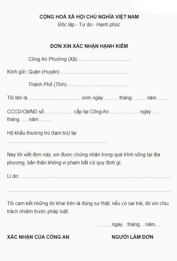 Top 60 Mẫu Giấy Xác Nhận Hạnh Kiểm File Word Update